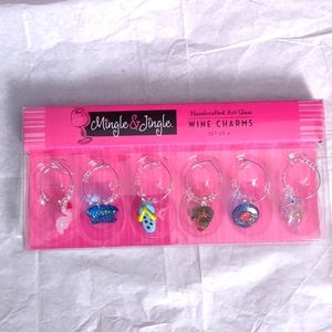 Wine charms, Glass Art Tropical beach theme, New in box